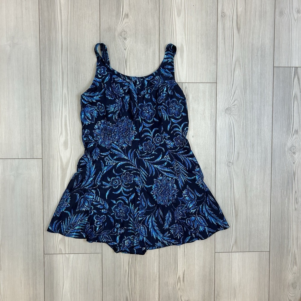 Amoena Size‎ 10 One Piece Swimsuit Dress With Brief Liner 323232